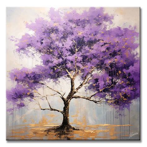 Pintura Rbol De Jacaranda Cuadro Moderno Sala O Sal N