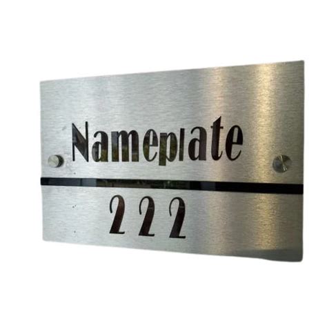 Mm Thick Wall Mounted Rectangular Stainless Steel Name Plate