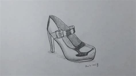 Cómo dibujar un zapato de tacón alto How to draw a high heeled shoe