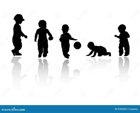 Silhouettes - Children Stock Photos - Image: 9193243