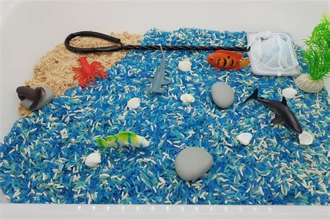 Sea Ocean Animal Sensory Play Dyed Rice Under Sea World Etsy