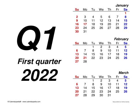 Quarterly Schedule Template