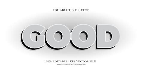 Premium Vector Good 3d Text Effect Styles Mockup Concept Black Text