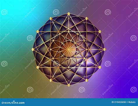 Flor De La Vida Símbolo Metatrón Merkaba Geometría Sagrada Logo Icono