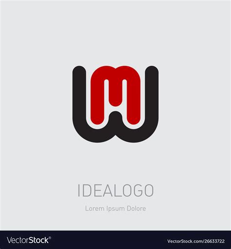 W And M Initial Logo Wm Monogram Logotype Vector Image