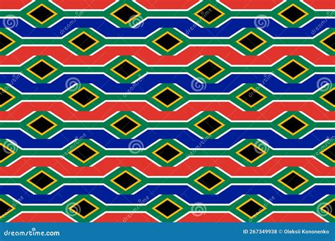 Geometric Pattern In The Colors Of The National Flag Of South Africa