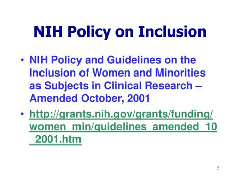 Ppt Sexgender And Minority Inclusion In Nih Clinical Research