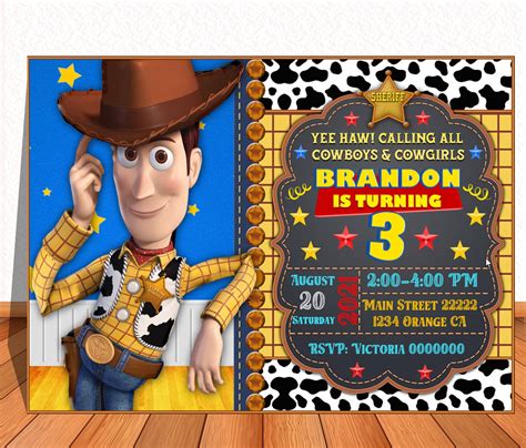 Woody Toy Story Invitación Digital Editable En Powerpoint Etsy