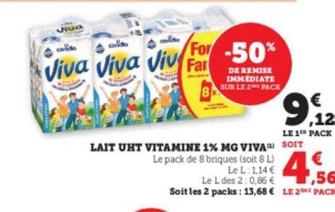 Promo Lait Uht Vitaminé 1 Mg Viva chez Super U iCatalogue fr