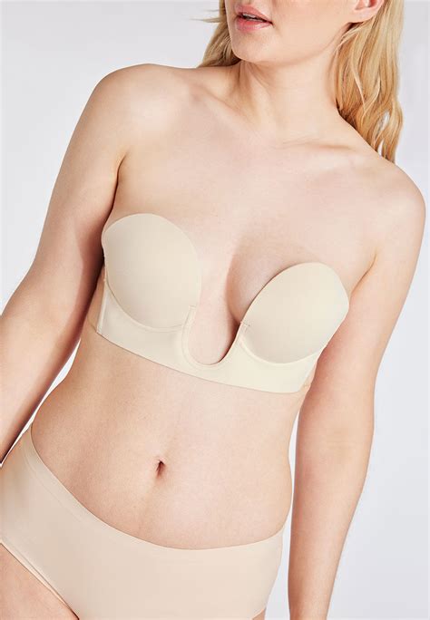 Womens Nude Secret Stick On Plunge Bra Peacocks