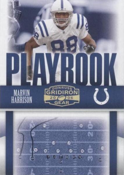 2006 Donruss Gridiron Gear Playbook Gold PB 6 Marvin Harrison 100