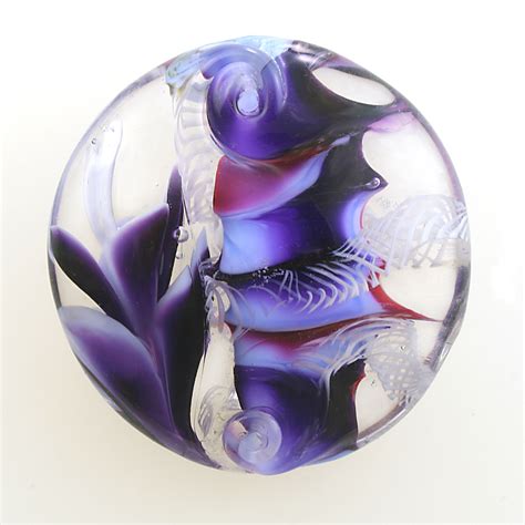 Focal Large Lentil Lampwork Beads Lampwork Glass Lampwork