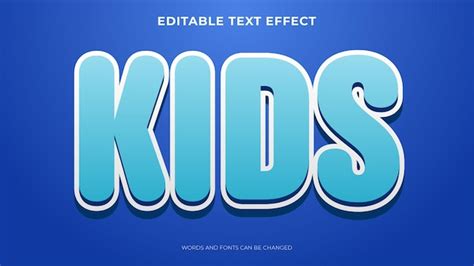 Effet De Texte Pour Enfants Effet De Texte De Style D Vecteur Premium