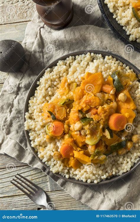 Homemade Vegetarian Moroccan Couscous Stock Photo - Image of food ...