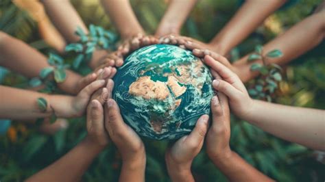 Global Unity Hands Embracing The Earth Promoting Harmony With Nature