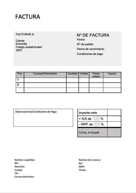 Factura Facturaci N Aut Nomos Hot Sex Picture