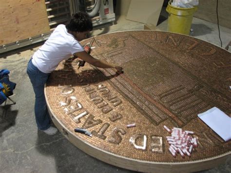 Pics For You: Woman Makes Giant Penny Sculpture Using 84,000 Pennies