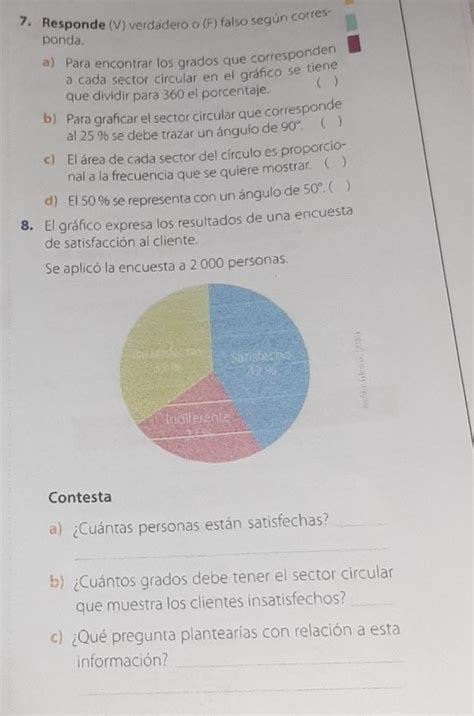 7 Responde V verdadero o F falso según corres ponda a Para