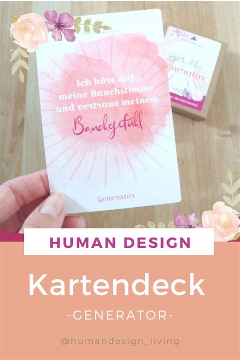 Generator Affirmationskarten Human Design Karten Deck Affirmationen