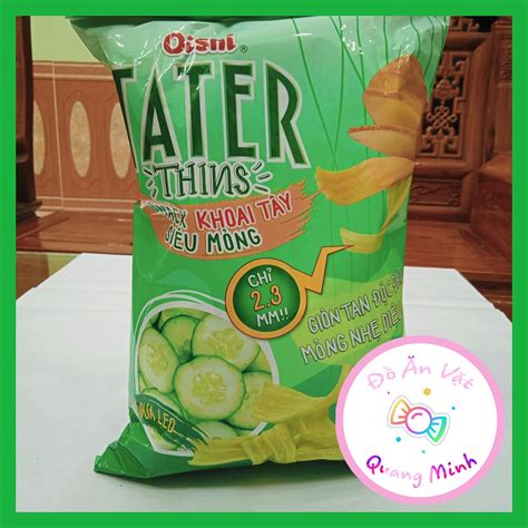 Bim bim Oishi Snack khoai tây siêu mỏng TATER thins vị dưa leo gói siêu