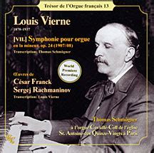 Louis Vierne Transcriptions Pour Orgue Cd Orgelnieuws Nl