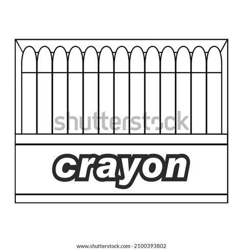 Crayon Line Vector Illustrationisolated On White Stock Vector Royalty