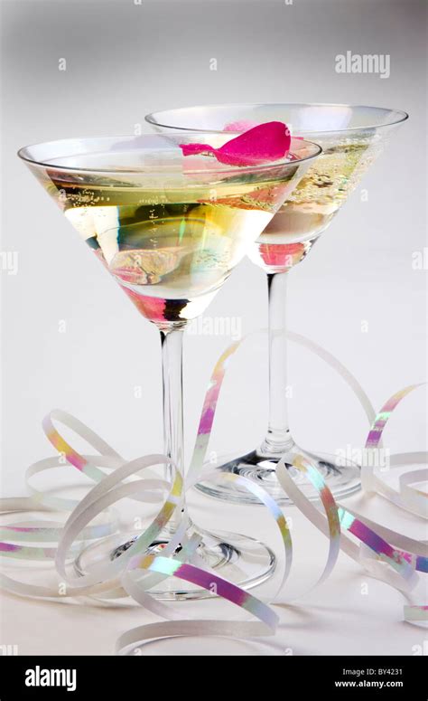 Champagne With Rose Petals Stock Photo Alamy