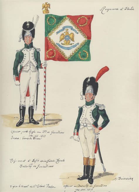 Italy Royal Guard Grenadier Battalion Officer Porte Aigle 1811 13 And Officer 1806 10 By H