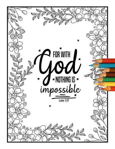 Nothing Is Impossible With God Coloring Pages