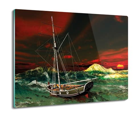 Deska Splashback Druk Statek Pirat Burza 60x52 ArtprintCave