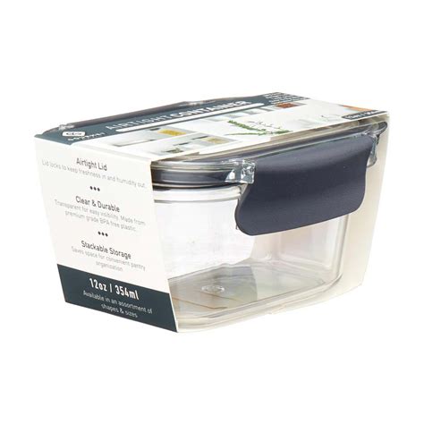 Gourmet Kitchen Airtight Food Container With Gray Lid Oz