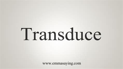 How To Say Transduce - YouTube