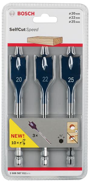 Bosch 2608587011 Drill Bit Set Wood 3pce