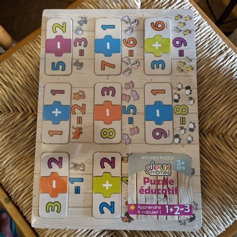 puzzle éducatif en bois Apprendre à compter NEUF Beebs