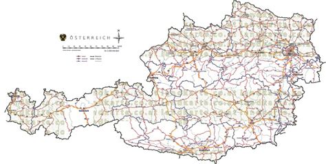 Oesterreich Strassenkarte Gemeindekarte Bezirksgrenzen