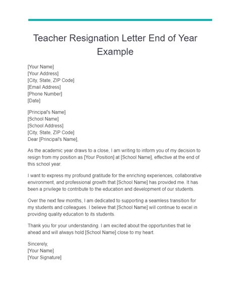 15 Teacher Resignation Letter Examples How To Write Tips Examples