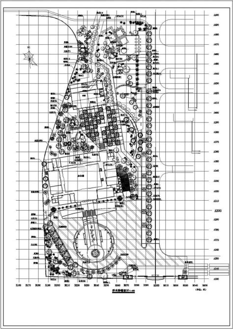 某厂区绿化配置cad景观设计完整详细总平面图土木在线