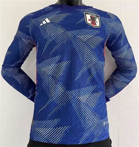 Japan World Cup Home Long Sleeve Soccer Jersey Player Version