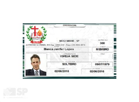 Credencial Para Igreja Espaço Do Crachá