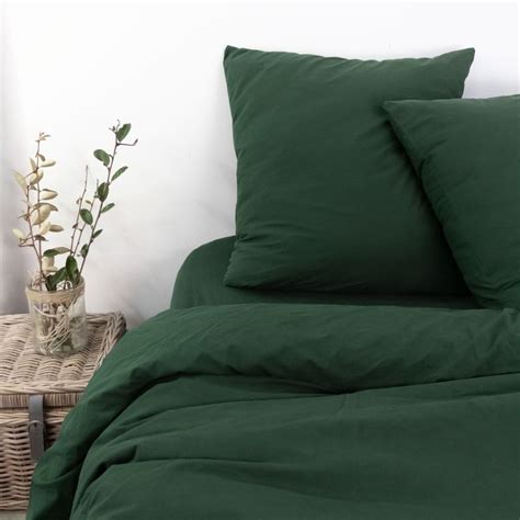 Housse De Couette En Percale De Coton Lav E Vert For T Ninon Maison