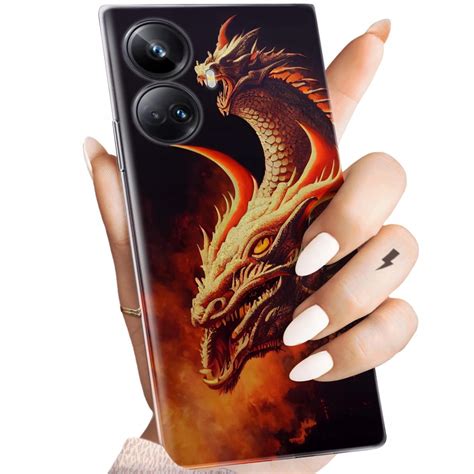 Etui Do Realme 10 Pro 5G Wzory Smoki Dragon Taniec Smoków Obudowa