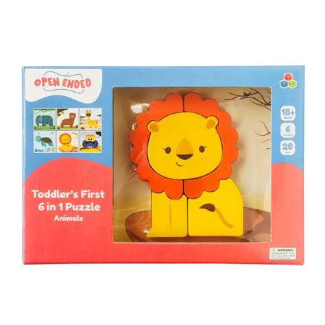 Open Ended Toddlers First 6 In 1 Puzzle Animals — Toycra