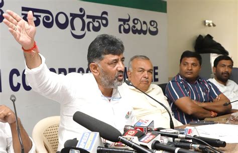 KPCC President DK Shivakumar Addressing A Press Conference Addressing A