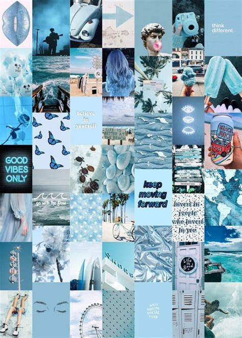 Aesthetic Blue Collage Wallpapers Wallpapers