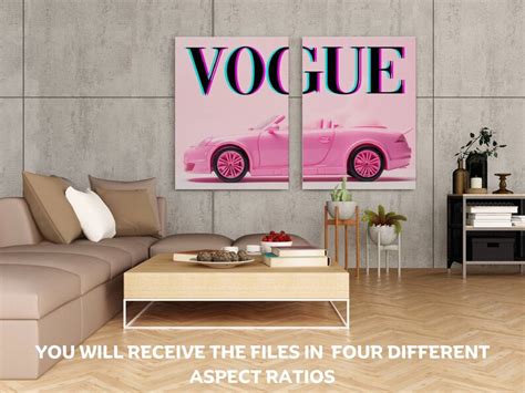 Light Pink Super Car Wall Art Printable Magazine Iconic Wall Print