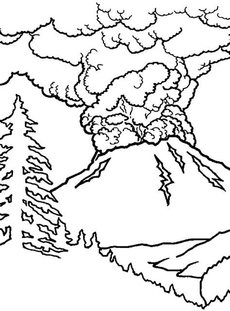 Coloriage Volcan 166641 Nature Dessin à colorier Coloriages à