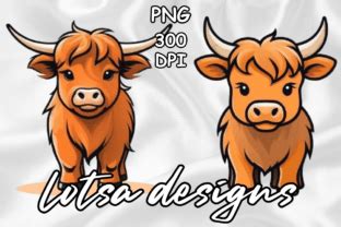 Cute Baby Highland Cow Graphic By Lotsa Designs Creative Fabrica