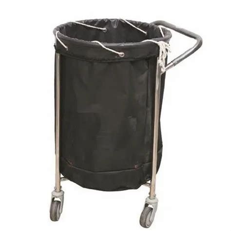 Black Stainless Steel Ss Soiled Linen Trolley For Hospital At Rs