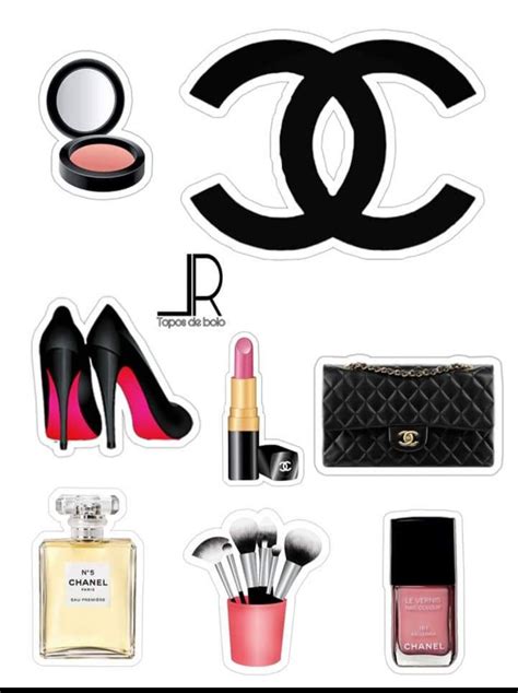 The Chanel Logo Is Surrounded By Cosmetics Lipstick And Other Items