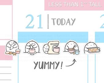 Brunette Girl Cooking Planner Stickers, Printed Stickers, Food Stickers ...